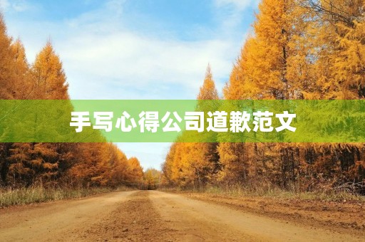 手写心得公司道歉范文