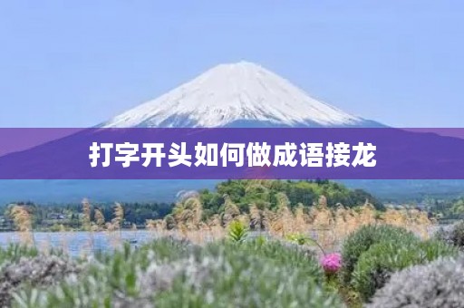 打字开头如何做成语接龙 打字开头如何做成语接龙