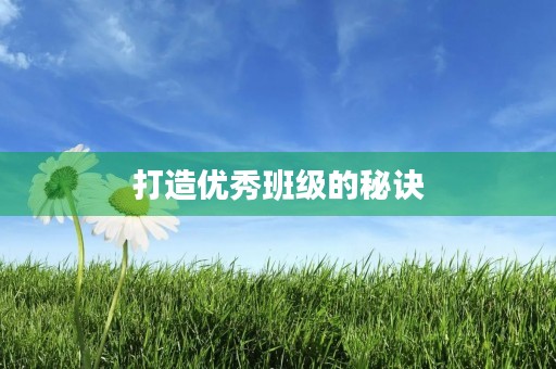 打造优秀班级的秘诀