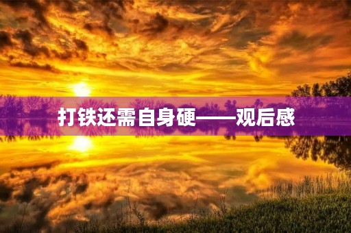 打铁还需自身硬——观后感