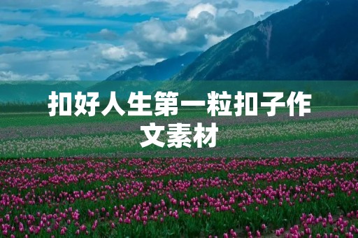 扣好人生第一粒扣子作文素材