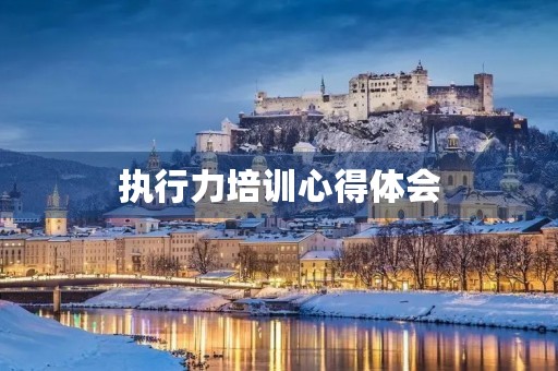 执行力培训心得体会