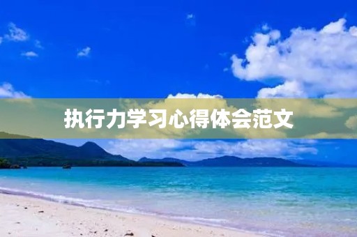执行力学习心得体会范文