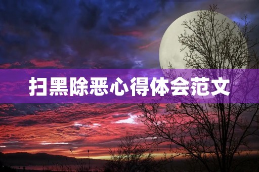 扫黑除恶心得体会范文