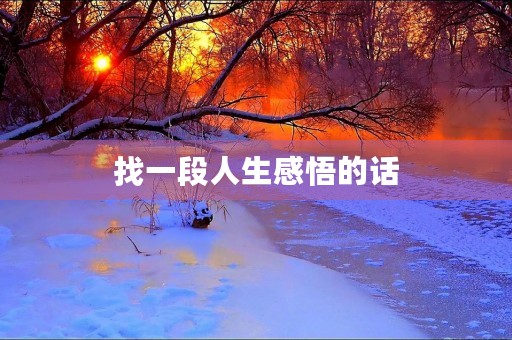 找一段人生感悟的话(短短一句,说透人生) 找一段人生感悟的话(短短一句,说透人生)