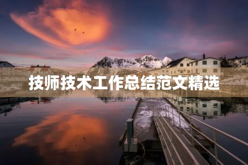 技师技术工作总结范文精选