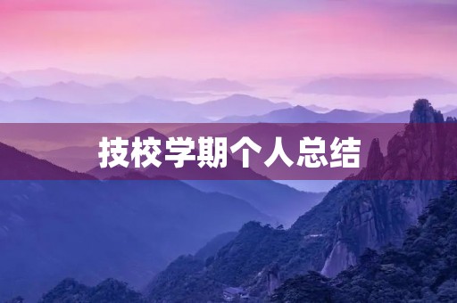 技校学期个人总结