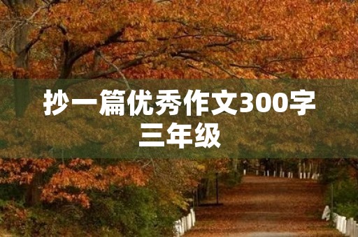 抄一篇优秀作文300字三年级