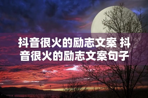 抖音很火的励志文案 抖音很火的励志文案句子 抖音很火的励志文案 抖音很火的励志文案句子