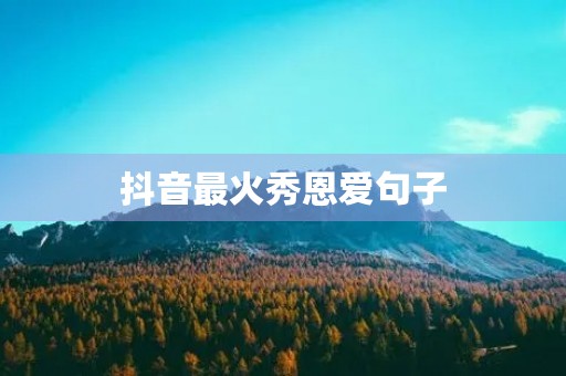 抖音最火秀恩爱句子，抖音最火秀恩爱句子4字