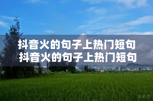 抖音火的句子上热门短句 抖音火的句子上热门短句小说文案 抖音火的句子上热门短句 抖音火的句子上热门短句小说文案