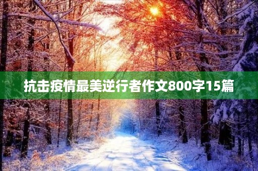 抗击疫情最美逆行者作文800字15篇