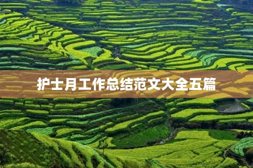 护士月工作总结范文大全五篇