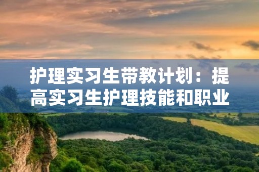 护理实习生带教计划：提高实习生护理技能和职业素养
