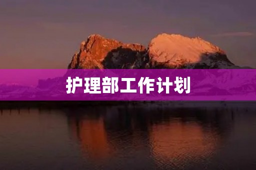 护理部工作计划