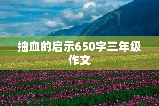 抽血的启示650字三年级作文