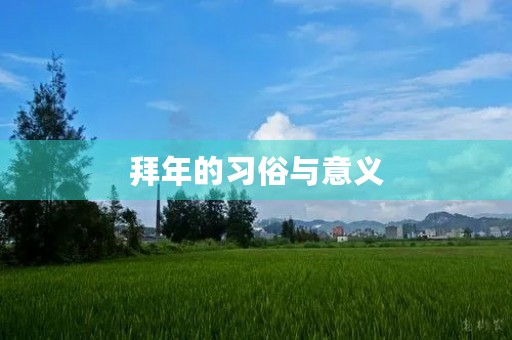 拜年的习俗与意义 拜年的习俗与意义