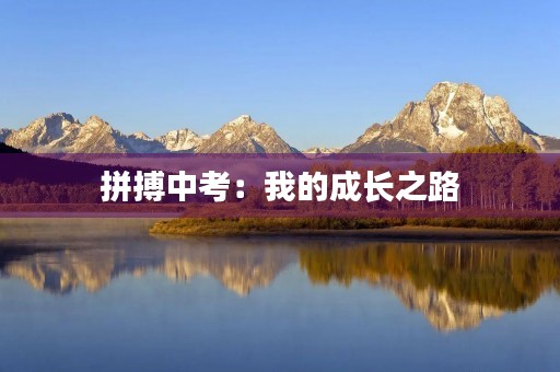 拼搏中考:我的成长之路 拼搏中考:我的成长之路