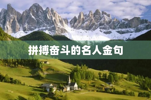 拼搏奋斗的名人金句，拼搏奋斗的名人金句飞