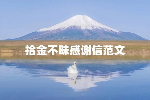拾金不昧感谢信范文