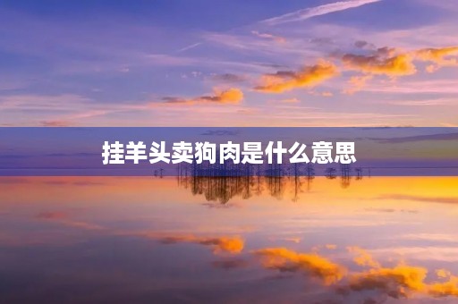 挂羊头卖狗肉是什么意思