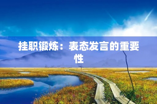 挂职锻炼:表态发言的重要性 挂职锻炼:表态发言的重要性