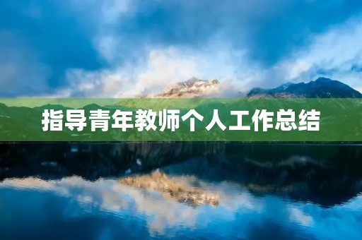 指导青年教师个人工作总结
