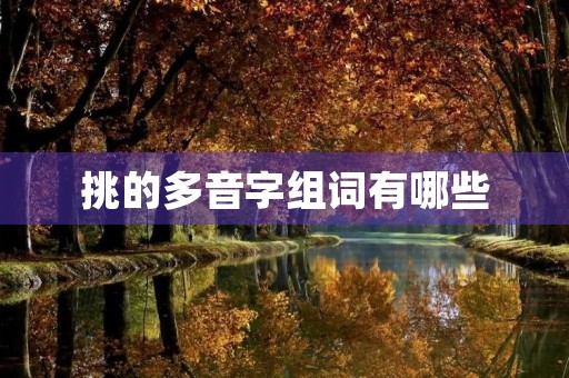 挑的多音字组词有哪些(挑怎么组词) 挑的多音字组词有哪些(挑怎么组词)
