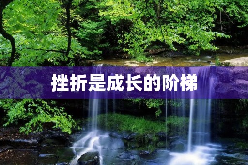 挫折是成长的阶梯 挫折是成长的阶梯