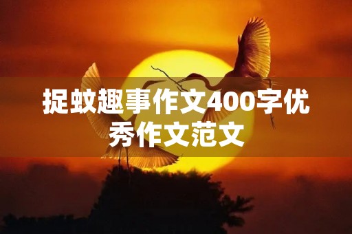 捉蚊趣事作文400字优秀作文范文