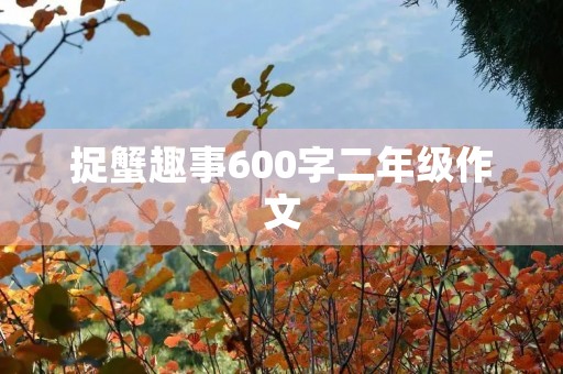 捉蟹趣事600字二年级作文