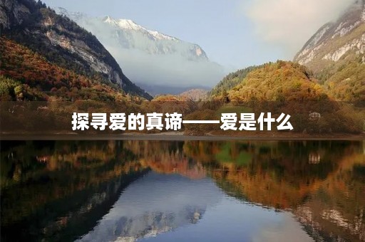 探寻爱的真谛——爱是什么