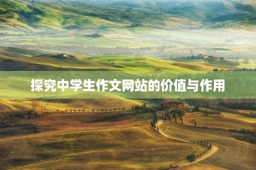 探究中学生作文网站的价值与作用 探究中学生作文网站的价值与作用