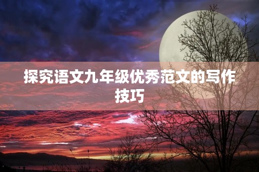 探究语文九年级优秀范文的写作技巧