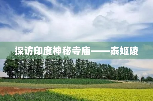 探访印度神秘寺庙——泰姬陵