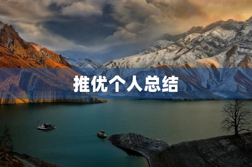 推优个人总结(入党推优的个人总结怎么写)