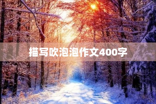 描写吹泡泡作文400字 描写吹泡泡作文400字