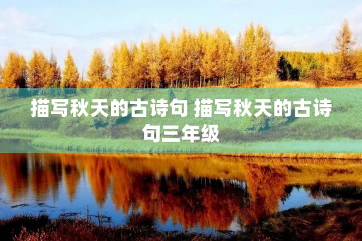 描写秋天的古诗句 描写秋天的古诗句三年级