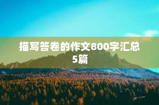 描写答卷的作文800字汇总5篇 描写答卷的作文800字汇总5篇