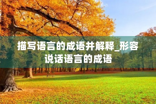 描写语言的成语并解释_形容说话语言的成语
