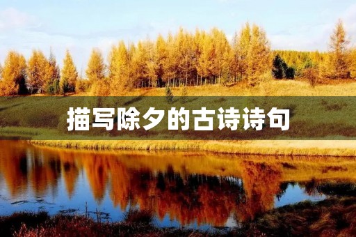 描写除夕的古诗诗句 描写除夕的古诗诗句