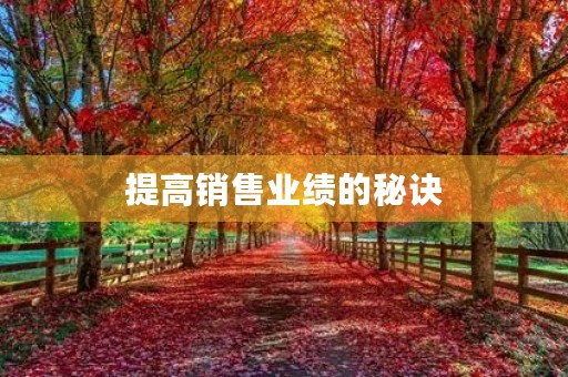 提高销售业绩的秘诀