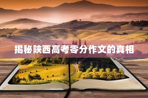 揭秘陕西高考零分作文的真相
