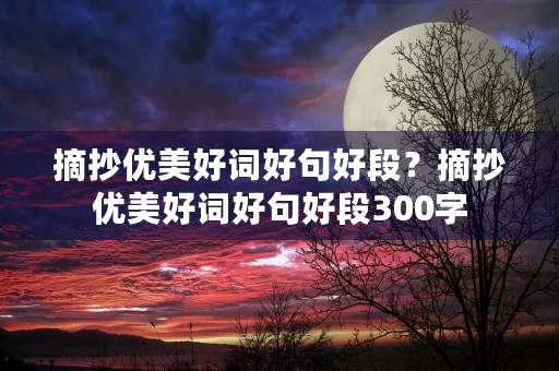 摘抄优美好词好句好段？摘抄优美好词好句好段300字