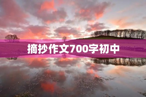 摘抄作文700字初中 摘抄作文700字初中