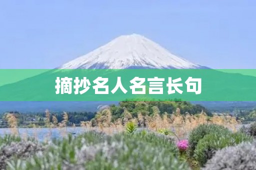 摘抄名人名言长句，摘抄名人名言长句10字