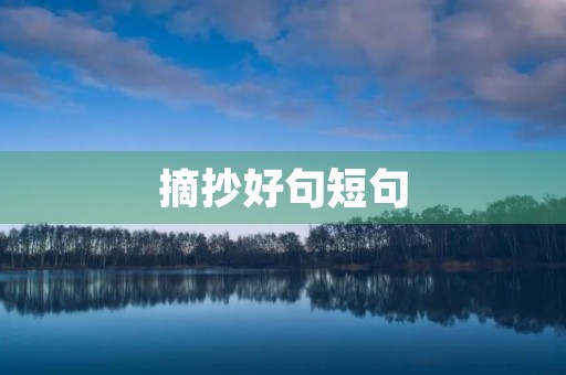 摘抄好句短句，四年级摘抄好句短句