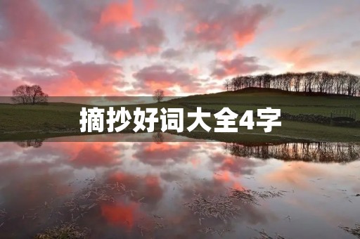 摘抄好词大全4字,摘抄好词好句大全初中 摘抄好词大全4字,摘抄好词好句大全初中