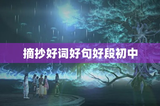 摘抄好词好句好段初中(摘抄好词好句好段初中(不付青春))