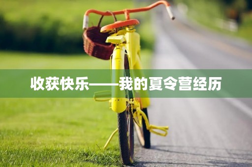 收获快乐——我的夏令营经历